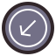 Circled Down Left icon