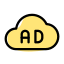 Ads supported on cloud space drive storage icon