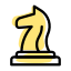 Chess horse piece isolated on a white background icon