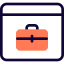 Online job portal website briefcase on a web browser icon