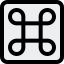 Macintosh command logotype for basic function key icon