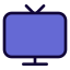 Outdated technology television set with a dual antenna icon