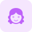 Little girl face pictorial representation with smile emoji icon