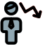 Downtrend chart of an businessman from the previous businessman icon