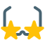 Funky music genre with glasses and the stars icon