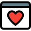 Favorite website with heart logotype under webpage template icon