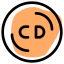 Compact disc for music and audio files icon