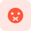 Mouth crossed for forbidden speaking expression emoji icon