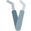 Clamp for surgical use of dentistry isolated on a white bag icon