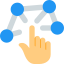 Touch access of a nodes network isolated on a white background icon