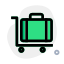 Heavy baggage being transported to a facility through a trolley icon