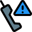 Exclamation mark triangular error notification on old phone icon