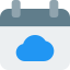 Schedule a calendar with online cloud network icon