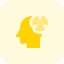 Innovative mind with nuclear energy radio active logotype icon