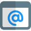 Web mail service with at sign on a browser icon