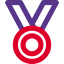 Round shape medal for the achievement in military icon
