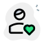 Favorite user profile picture with heart logotype icon