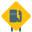 Gas station for refueling road signal layout icon