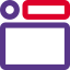 CAD drawing layout of different size of material icon