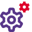 Cogs used for setting and mantinance in computer operating system icon