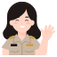 woman-hello-hand-gesture-officer-teacher-uniform icon