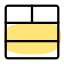 Double bar bottom with split section layout icon