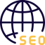 Seo search world isolated on a white background icon