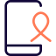 Information regarding cancer viewed on a smartphone icon