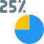 внешний-двадцать пять процентов-раздел-на-круговой-диаграмме-бизнес-цвет-tal-revivo icon