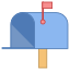 Caixa postal aberta bandeira pra cima icon