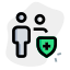 Web chatting messenger with encryption technology shield layout icon