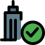 Tall tower building verified security check system icon