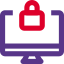 Desktop computer admin security locked on device icon