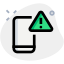 Mobile phone with triangular exclamation mark notification icon