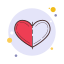 moitié cœur icon