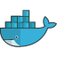 Docker a set of coupled software as a service icon