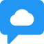 Customer support of cloud storage provider with chat bubble icon