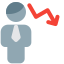 Downtrend chart of an businessman from the previous businessman icon