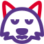 Sad face pictorial representation fox emoji for chat icon