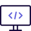 Computer program with defined codes research layout icon