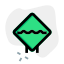 Rough road ahead with multiple bumps traffic board icon