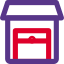 Small storage with facility for equipment layout icon