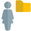 Businesswoman sharing a single folder on an online server icon