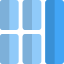 Right bar strip with grid lines parting sections icon