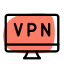 Desktop virtual private network for secured internet connectivity icon