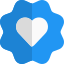 Heart shaped sticker label isolated on a white background icon