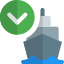 Cargo ship item unloading down arrow direction icon