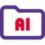 Folder of programming of artificial intelligence isolated on a white background icon