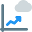 Line chart infographics on the cloud network icon