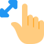 Multi touch screen inward to zoom in function icon